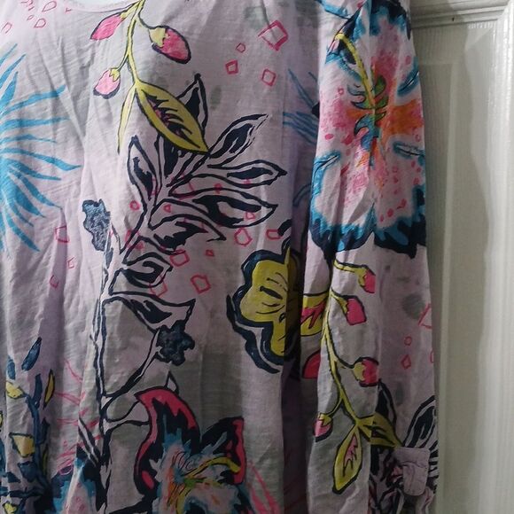 Fresh Produce lilac floral print tunic top beach vacation cruise Sz 2X  EUC - Picture 5 of 10